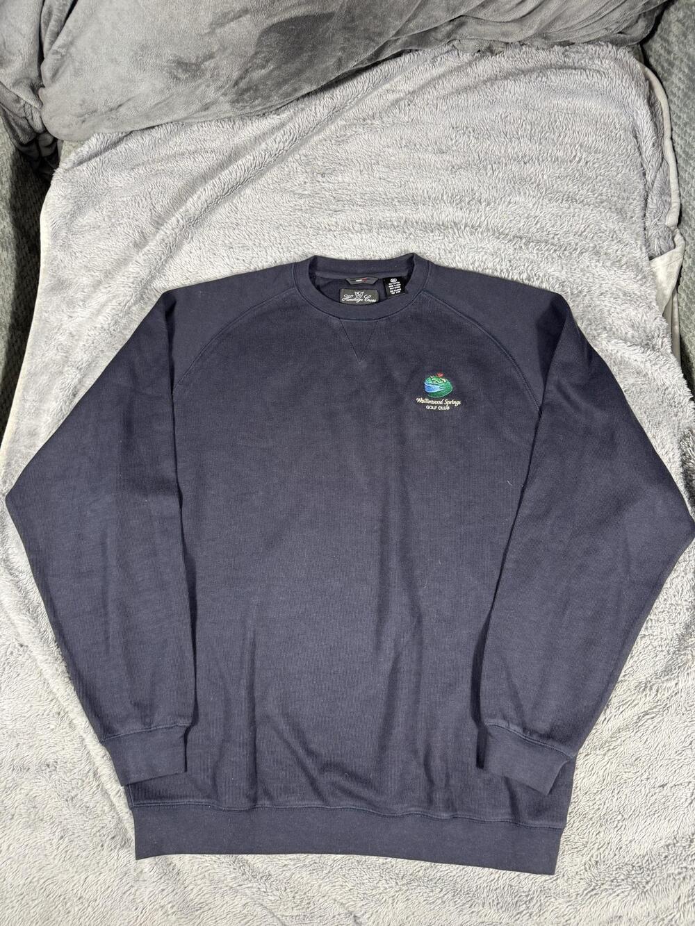 Heritage Cross Sweatshirt Mens 2XL Blue Crew Neck Wallinwood Springs Golf Club